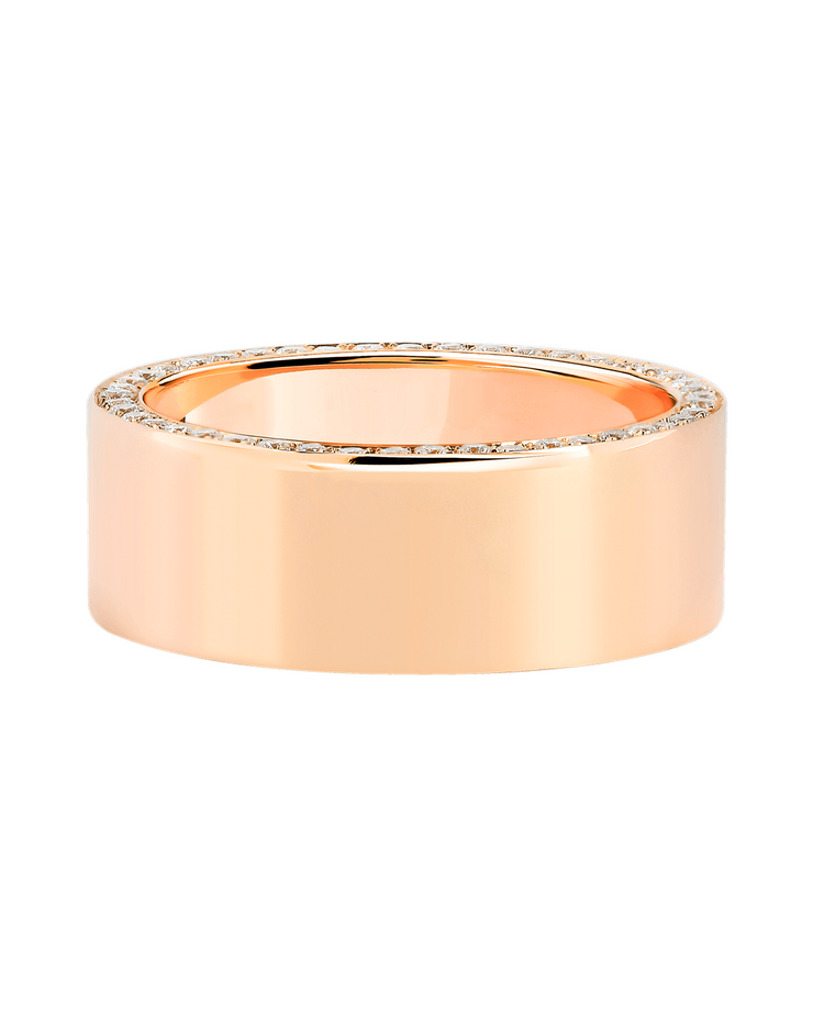 7mm Wedding Band in Solid Gold with Diamonds