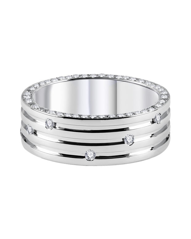 Wedding Band with Diamonds 9mm