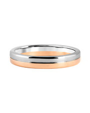 Two Tone Wedding Band in Solid Gold