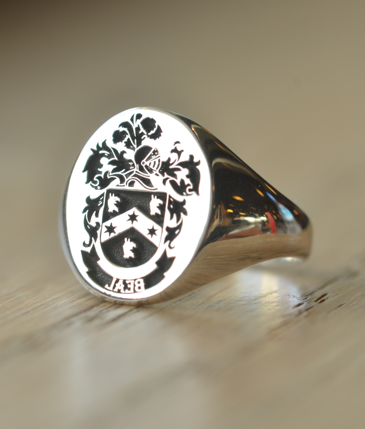 Custom Made Family Crest Ring - Beal Crest - Any Crest-Minimalist Designs