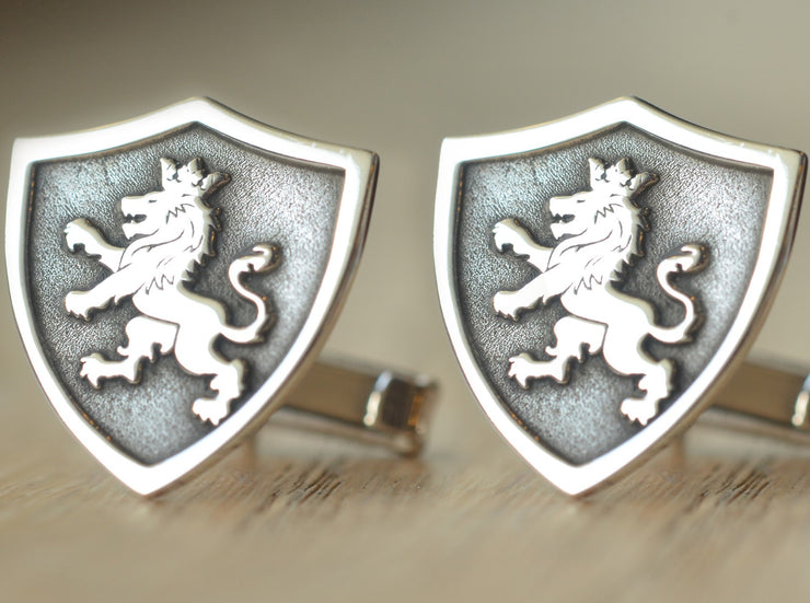 Shield Type Family Crest Cufflinks-Minimalist Designs