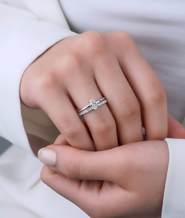 Oval Cut HRD Certified Solitaire Diamond Ring