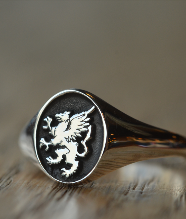 Custom Made Family Crest Ring - Griffin Ring-Minimalist Designs
