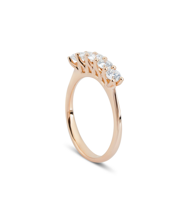 Round Cut Diamond Five Stone Ring