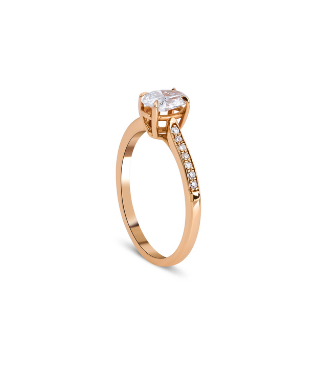 Oval Cut Solitaire Diamond Ring