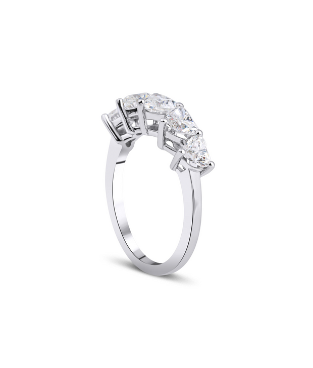 Heart Cut Fivestone Diamond Ring