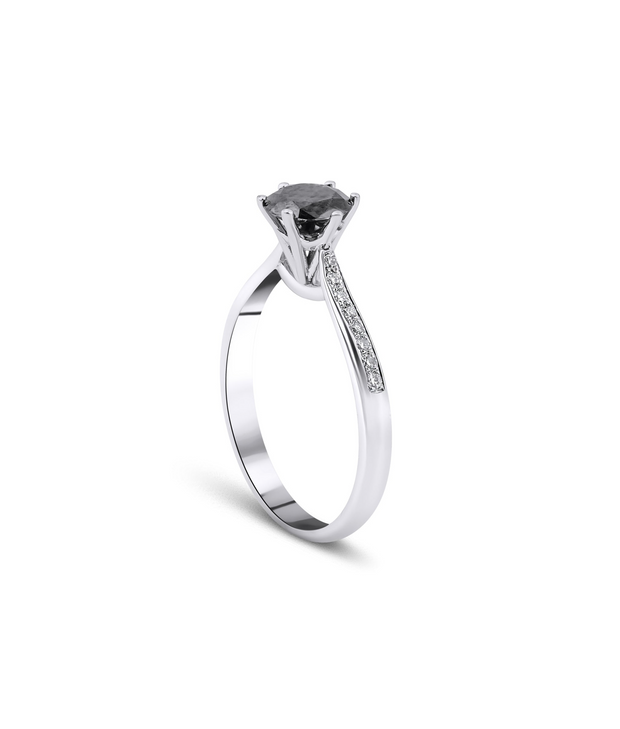 Black Solitaire Diamond Ring