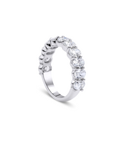 Oval Cut Half Round Diamond Wedding Ring