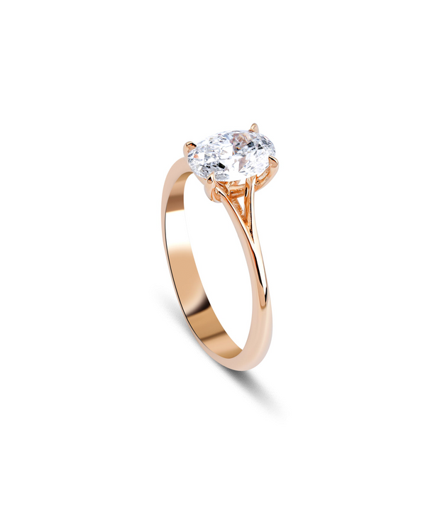 Oval Cut GIA Certified Solitaire Diamond Ring