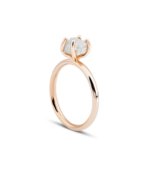 Raw Diamond Solitaire Ring