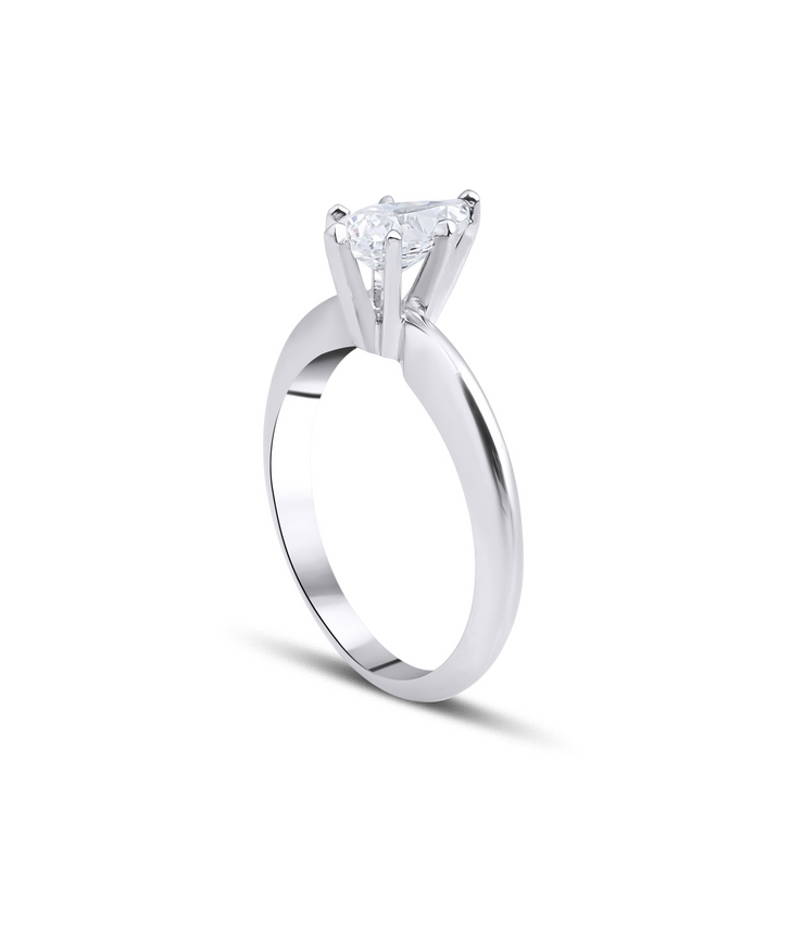 Pear Cut GIA Certified Solitaire Diamond Ring