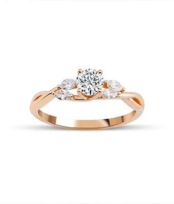 Round Cut Marquise Solitaire Diamond Ring