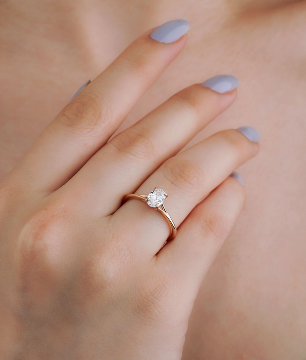 Oval Cut GIA Certified Solitaire Diamond Ring