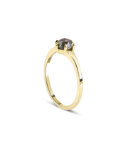 Salt and Pepper Solitaire Diamond Ring