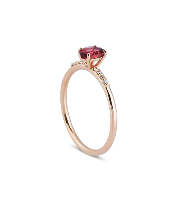 Oval Cut Tourmaline Diamond Ring