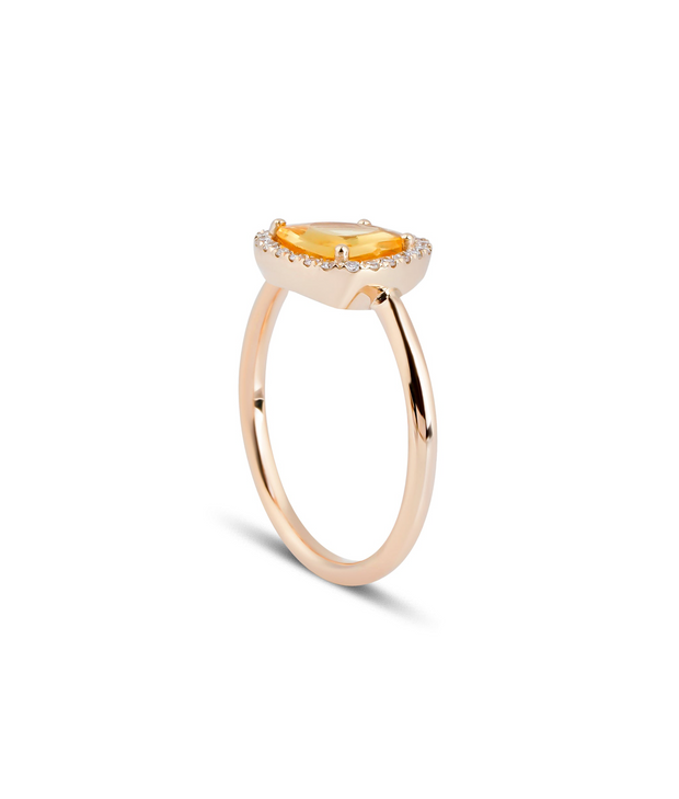 Yellow Sapphire Diamond Design Ring