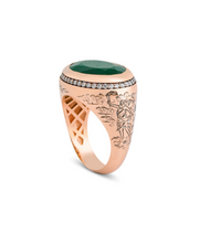 Agate Stone and Diamond Men's Ring