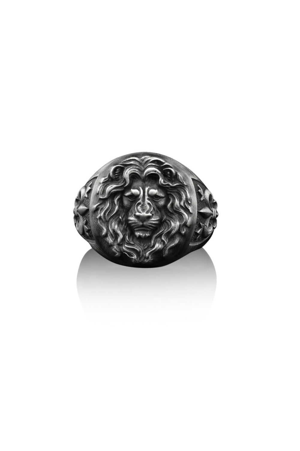 Sterling Silver Men's Lion Ring