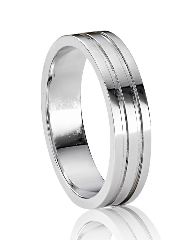 Minimalist Triple Streamline Wedding Band
