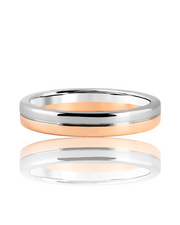 Two Tone Wedding Band in Solid Gold