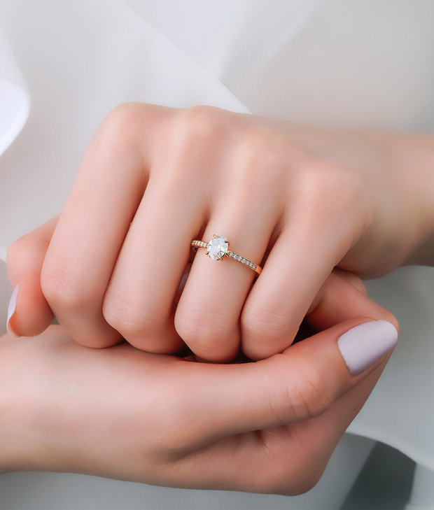 Oval Cut Solitaire Diamond Ring