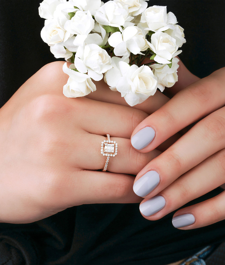 Diamond Rose Baguette Ring