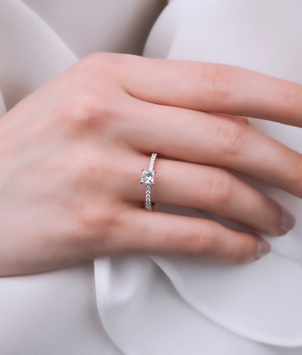 Princess Cut Solitaire Diamond Ring