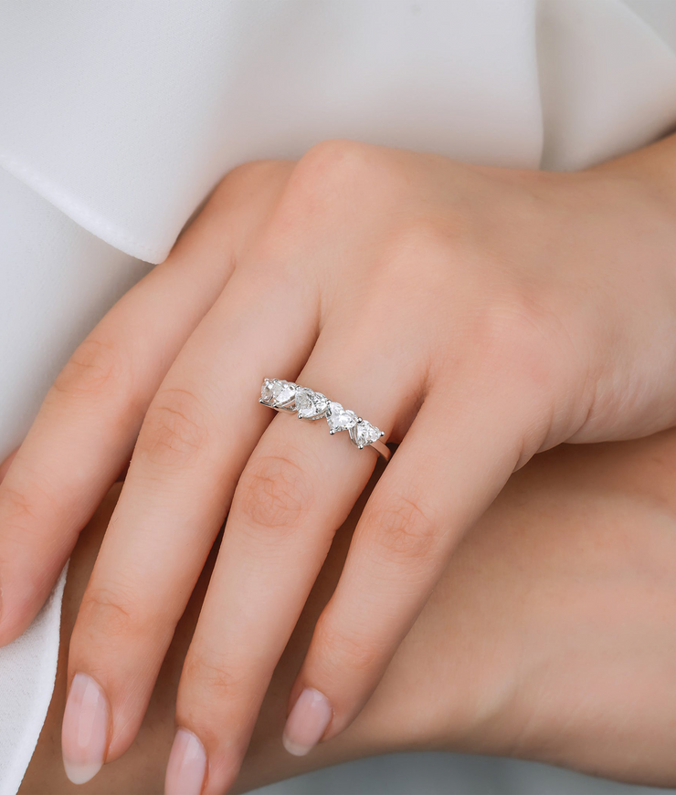 Heart Cut Fivestone Diamond Ring