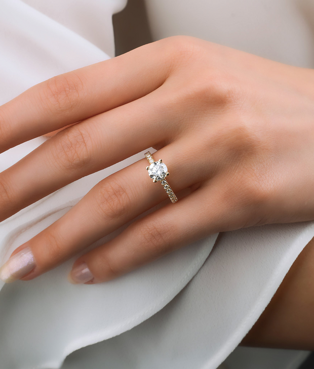 Round Cut HRD Certified Solitaire Diamond Ring