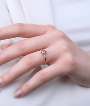 Salt and Pepper Solitaire Diamond Ring