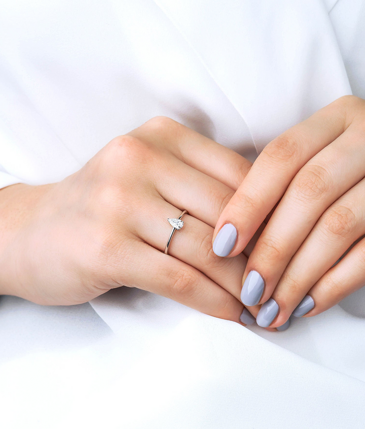 Pear Cut GIA Certified Solitaire Diamond Ring