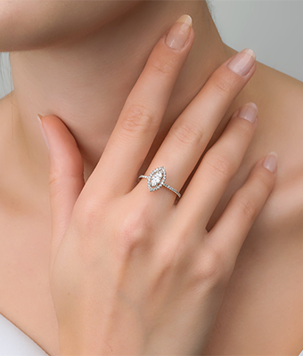 Marquise Cut Solitaire Diamond Ring