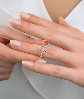 Morganite Diamond Ring