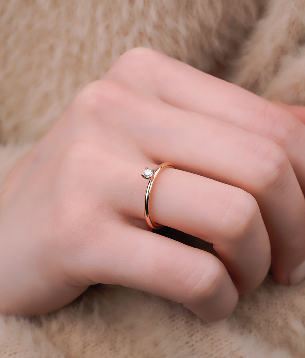 Round Cut Solitaire Diamond Ring
