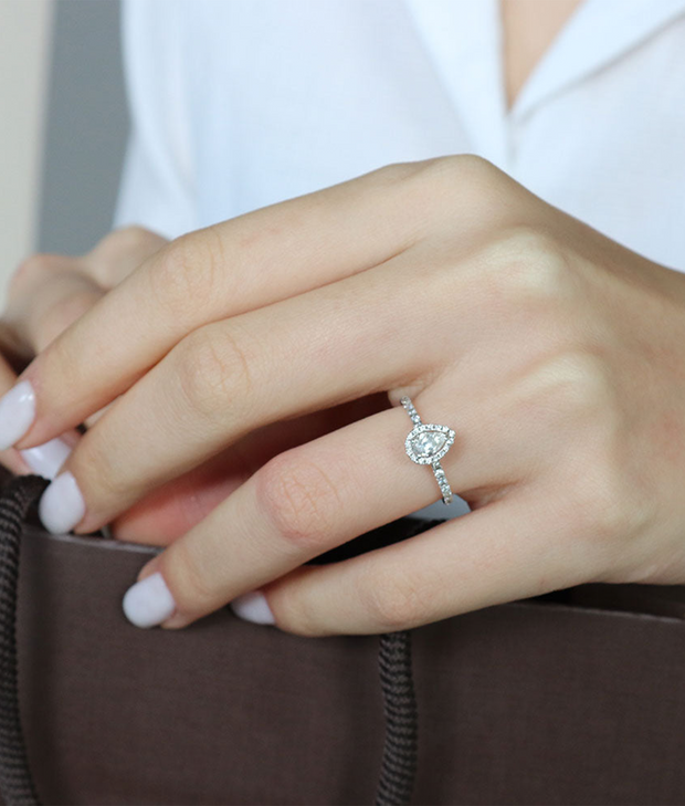 Pear Cut GIA Certified Solitaire Diamond Ring