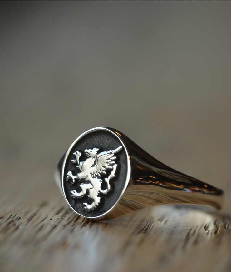 Custom Made Family Crest Ring - Griffin Ring-Minimalist Designs