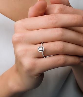 Emerald Cut Solitaire Diamond Ring