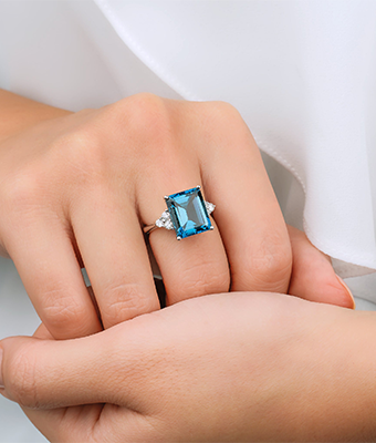 London Blue Topaz Diamond Ring