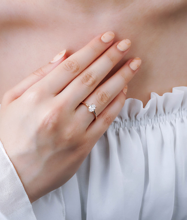 Oval Cut GIA Certified Solitaire Diamond Ring