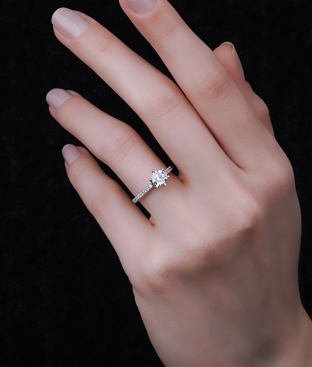 Round Cut HRD Certified Solitaire Diamond Ring