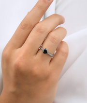 Black Solitaire Diamond Ring