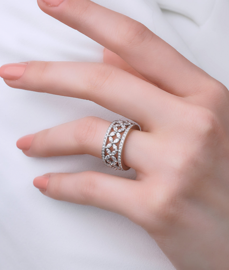 Marquise Diamond Full Turquoise Wedding Ring