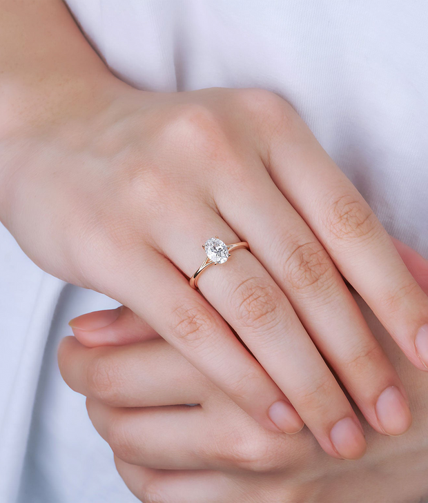 Oval Cut GIA Certified Solitaire Diamond Ring