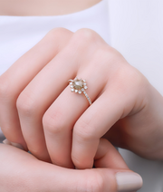 Salt and Pepper Diamond Design Ring