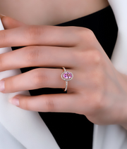 Pink Sapphire Diamond Ring