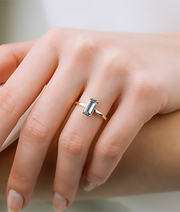 Baguette Cut Spinel Solitaire Ring