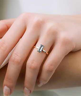Baguette Cut Spinel Solitaire Ring