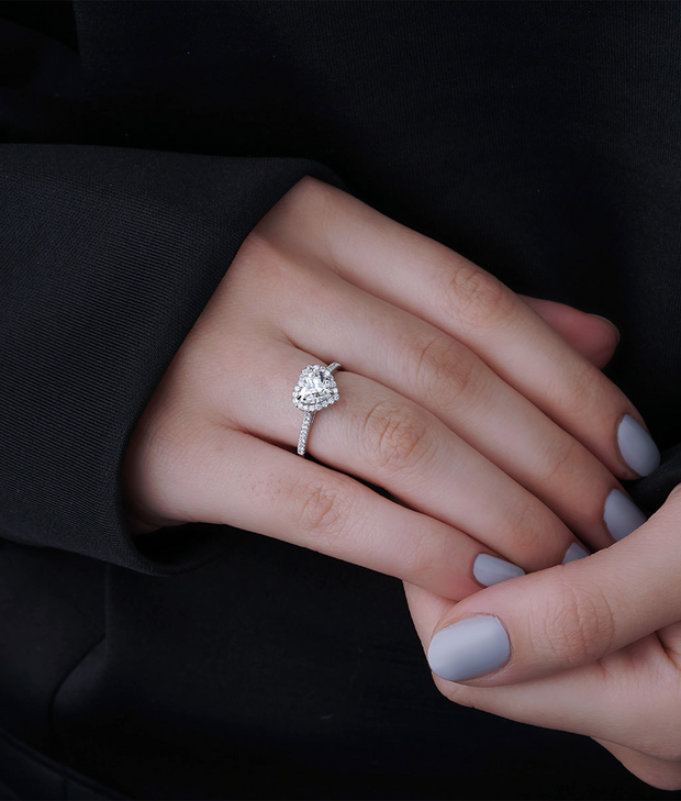 Heart Cut GIA Certified Solitaire Diamond Ring