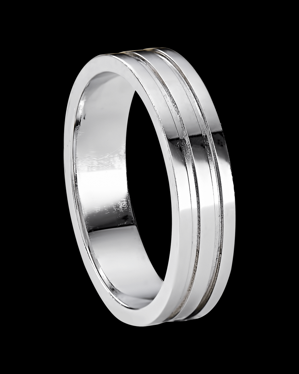 Minimalist Triple Streamline Wedding Band
