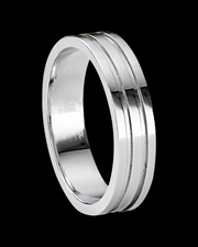Minimalist Triple Streamline Wedding Band